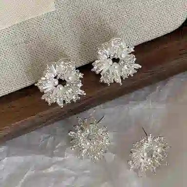 韵系 璀璨烟花珍珠 铜镀金 耳环 女款