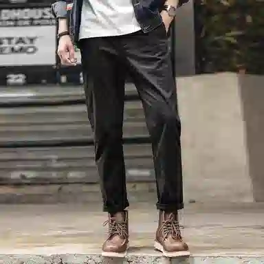 格蓝鹿 美式简约锥形纯色休闲裤 男款