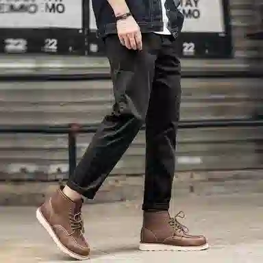 格蓝鹿 美式简约锥形纯色休闲裤 男款