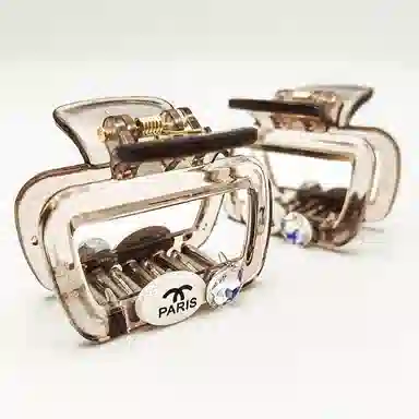 简应舒 发抓中号盘发抓夹后脑勺鲨鱼夹发饰方形 亚克力+仿钻 发夹 女款