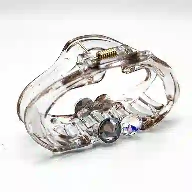 简应舒 椭圆发抓中号盘发抓夹后脑勺鲨鱼夹发饰 合金+仿钻 发夹 女款