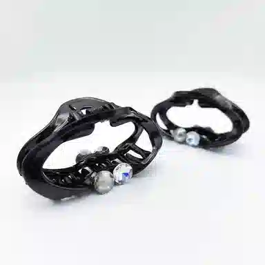 简应舒 椭圆发抓中号盘发抓夹后脑勺鲨鱼夹发饰 合金+仿钻 发夹 女款