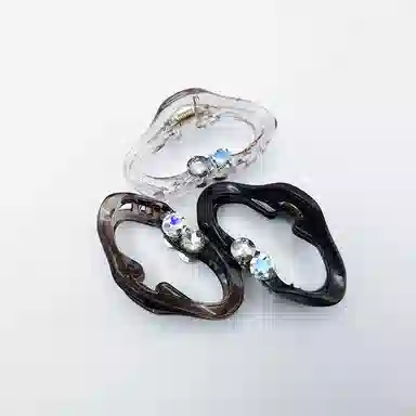 简应舒 椭圆发抓中号盘发抓夹后脑勺鲨鱼夹发饰 合金+仿钻 发夹 女款