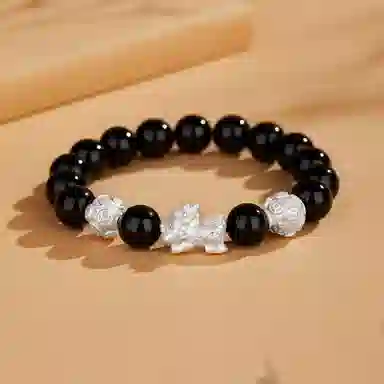 魔物 发财貔貅 新中式吞金兽转运珠 恋爱告白  财源广进 招财转运 日常通勤百搭高级感 玛瑙 手串 男女同款情侣款