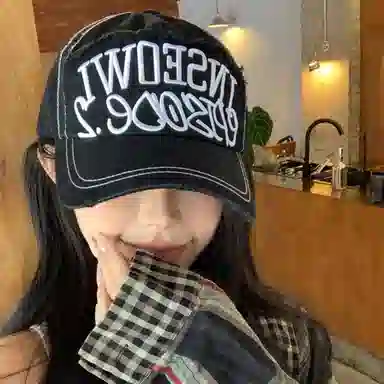 心水好物 字母刺绣 宽帽檐大脸显脸小美式复古大头围 棉 鸭舌帽 男女同款情侣款