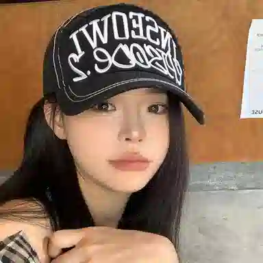 心水好物 字母刺绣 宽帽檐大脸显脸小美式复古大头围 棉 鸭舌帽 男女同款情侣款