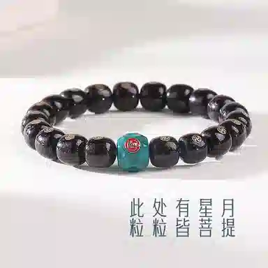 木盛缘 【破除无明黑暗】国潮藏式复古风转运平安喜乐诸事圆满单圈好运文玩佛珠 星月菩提 手串 男女同款情侣款