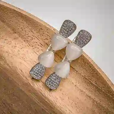 简应舒 领结水钻一字夹碎发刘海夹前额边夹侧边夹子头饰 合金+仿钻 发夹 女款