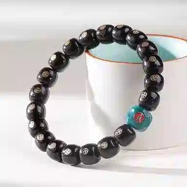 木盛缘 【破除无明黑暗】国潮藏式复古风转运平安喜乐诸事圆满单圈好运文玩佛珠 星月菩提 手串 男女同款情侣款