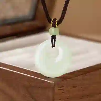 【温润美玉】 魔物 福气圆满平安扣 转运珠黑绳简约时尚高级 时尚好运日常通勤礼盒装#好运开运 #轻奢百搭 玉髓 吊坠 男女同款情侣款