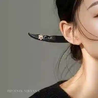 【簪定终生爱】 凤凰涅磐 新中式檀木簪子 古风手工雕刻双面发饰 复古优雅古典精致 原创设计小众高级感#好运 黑檀 发簪 女款