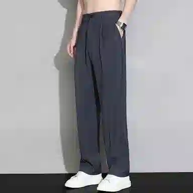 顶峰保罗 纯色垂感薄款舒适直筒休闲裤 男女同款