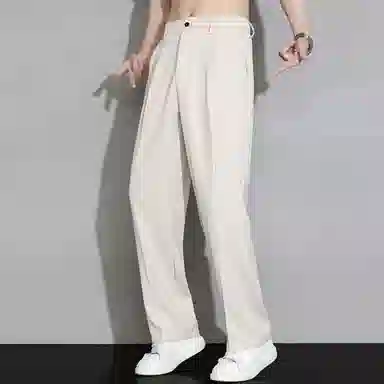 顶峰保罗 纯色垂感薄款舒适直筒休闲裤 男女同款