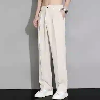 顶峰保罗 纯色垂感薄款舒适直筒休闲裤 男女同款