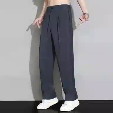 顶峰保罗 纯色垂感薄款舒适直筒休闲裤 男女同款