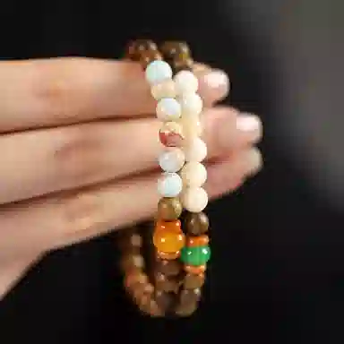 郁馨 单圈禅意文艺轻奢简约手持念珠诸事顺利转运佛珠考研考试上岸#好运 绿檀 手串 男女同款情侣款