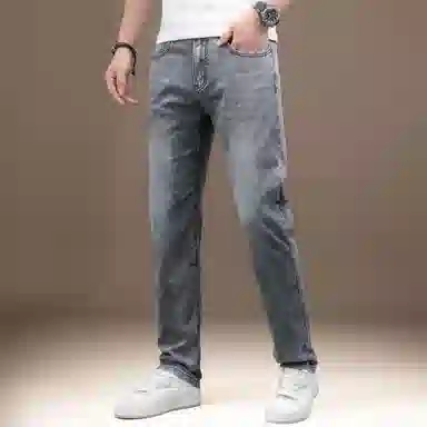 贵色 夏季 简约商务休闲裤美式修身直筒牛仔裤 男女同款