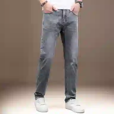 贵色 夏季 简约商务休闲裤美式修身直筒牛仔裤 男女同款