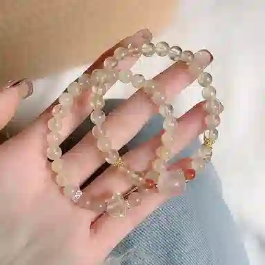 【冰糖雪梨】 指尖瑰宝 招正缘桃花甜美可爱国潮招财猫旺事业旺财运好运爆棚天然 黄水晶 手串 男女同款情侣款