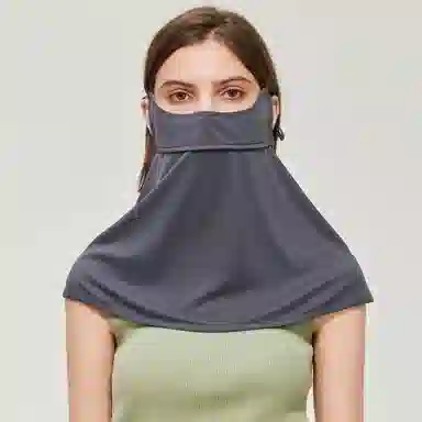 北极绒 夏季冰丝轻薄透气潮流时尚遮脸护颈户外开车骑行 聚酯纤维 防晒面罩 男女同款情侣款