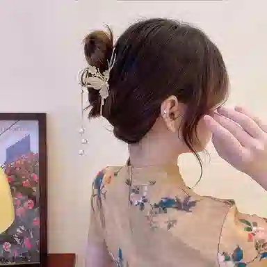 缔晶 森系清新蝶恋花鲨鱼 花语浪漫时尚通勤 合金 发夹 女款