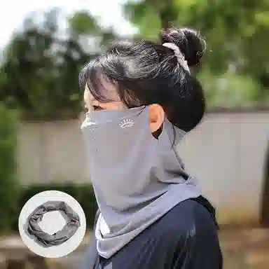 稻草人 夏季遮阳防紫外线 韩系简约百搭 舒适透气 锦纶 防晒面罩 男女同款情侣款