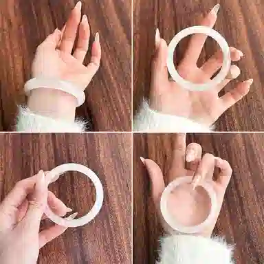 印象眸 【高品质顺丰直发】白月光新中式小众古色古香素圈宫廷风古典轻奢国风平安喜乐福气满满诸事顺利玉镯 玉髓 手镯 女款