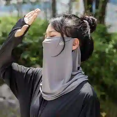 稻草人 夏季遮阳防紫外线 韩系简约百搭 舒适透气 锦纶 防晒面罩 男女同款情侣款