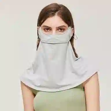 北极绒 夏季冰丝轻薄透气潮流时尚遮脸护颈户外开车骑行 聚酯纤维 防晒面罩 男女同款情侣款