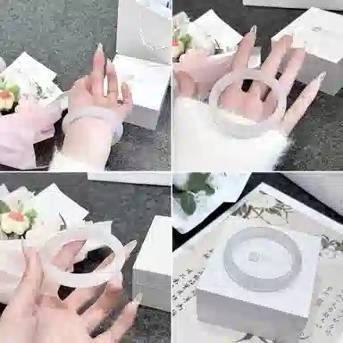 印象眸 【高品质顺丰直发】白月光新中式小众古色古香素圈宫廷风古典轻奢国风平安喜乐福气满满诸事顺利玉镯 玉髓 手镯 女款