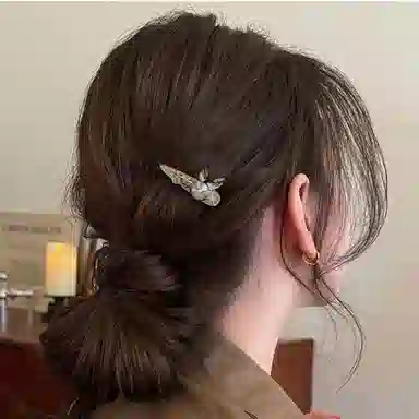 简应舒 兔子一字夹碎发刘海夹前额边夹侧边夹子头饰仿钻 合金 发夹 女款