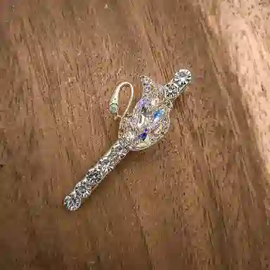 简应舒 天鹅一字夹碎发刘海夹前额边夹侧边夹子头饰仿钻 合金 发夹 女款