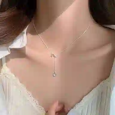 Erxi Ocean Tear Necklace Blue Crystal