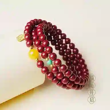 【鸿福吉运】 指尖瑰宝 新中式多财多福转运珠红色本命年#好运 文玩盘串首饰 精致国风显白三圈叠戴 朱砂 手串 男女同款情侣款