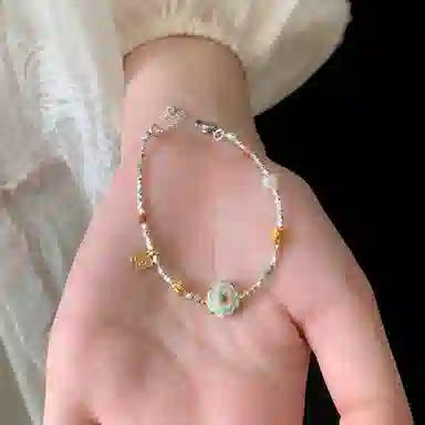 【有钱花】 指尖瑰宝 珐琅多巴胺碎银子招财纳福#好运 轻奢高级感小众中国风新中式手饰 铜镀银 手链 女款