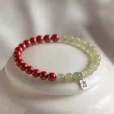 【朱事顺利】 指尖瑰宝 转运珠吉祥如意财运连连#好运 复古风新中式浪漫告白 朱砂 玉石手串 男女同款情侣款