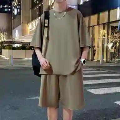 北欧攻略 美式纯色透气舒适休闲运动套装 男女同款