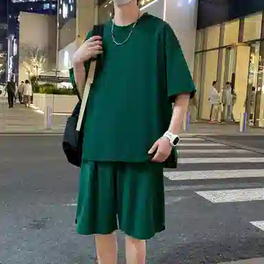 北欧攻略 美式纯色透气舒适休闲运动套装 男女同款