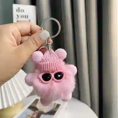 丹琴 搞怪酷帅墨镜小煤球 可爱少女心包包书包公仔挂饰卡通玩偶汽车 毛绒 挂件 男女同款情侣款