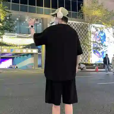 北欧攻略 美式纯色透气舒适休闲运动套装 男女同款