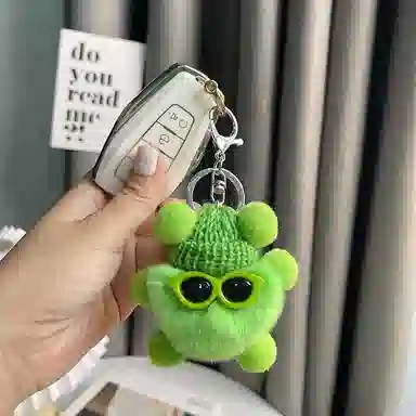 丹琴 搞怪酷帅墨镜小煤球 可爱少女心包包书包公仔挂饰卡通玩偶汽车 毛绒 挂件 男女同款情侣款