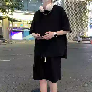 北欧攻略 美式纯色透气舒适休闲运动套装 男女同款