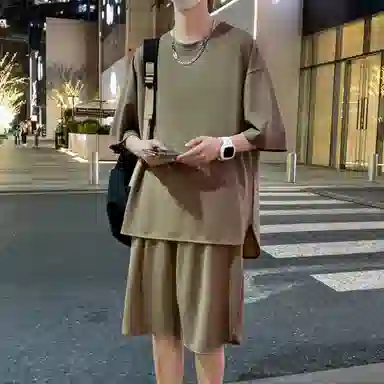 北欧攻略 美式纯色透气舒适休闲运动套装 男女同款