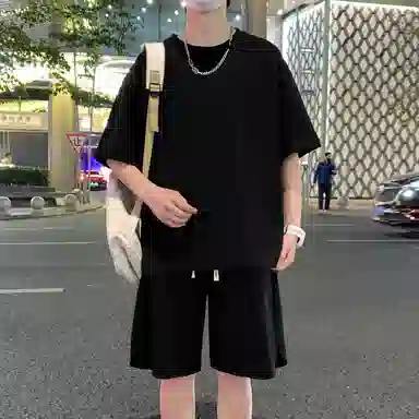北欧攻略 美式纯色透气舒适休闲运动套装 男女同款