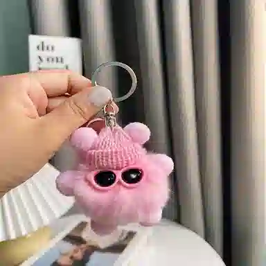 丹琴 搞怪酷帅墨镜小煤球 可爱少女心包包书包公仔挂饰卡通玩偶汽车 毛绒 挂件 男女同款情侣款