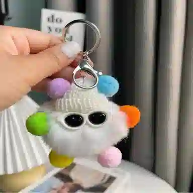 丹琴 搞怪酷帅墨镜小煤球 可爱少女心包包书包公仔挂饰卡通玩偶汽车 毛绒 挂件 男女同款情侣款