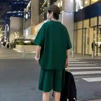 北欧攻略 美式纯色透气舒适休闲运动套装 男女同款