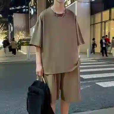 北欧攻略 美式纯色透气舒适休闲运动套装 男女同款
