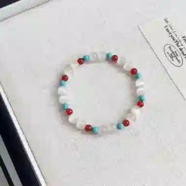 【珠事顺利】 指尖瑰宝 #好运 招财纳福 小众原创设计简约复古 女神夏日出游必备百搭高级中式清新 玻璃猫眼 手串 男女同款情侣款