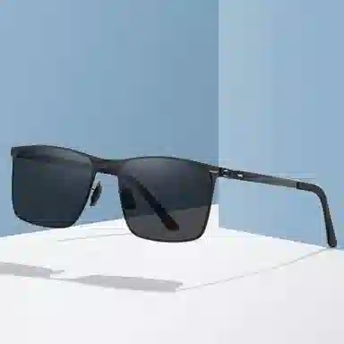 山一丸 超轻尼龙偏光开车钓鱼时尚户外墨镜 不锈钢 方形 太阳眼镜 男女同款情侣款